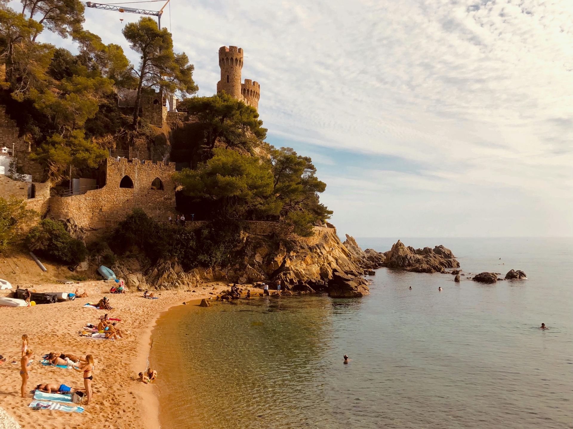 Sant Joan Castle on the headland above the Mediterranean in Lloret de Mar